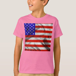 Camiseta T-shirt de seda da bandeira dos EUA da bandeira