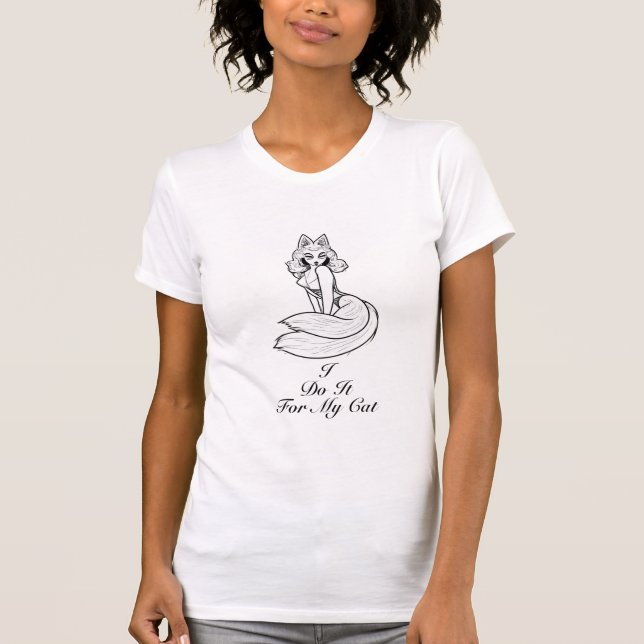 Camiseta T-shirt de senhora de gato (Frente)