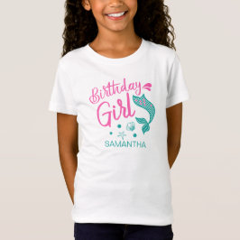 Camiseta T-Shirt de Sereia de Aniversário Personalizada