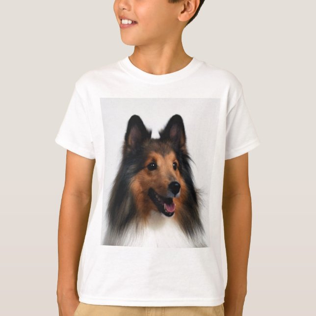Camiseta T-shirt de Sheltie para miúdos (Frente)