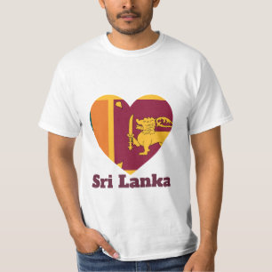 Camiseta T-Shirt de Sinalizador Cardíaco do Sri Lanka