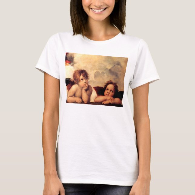 Camiseta T-shirt de Sistine Madonna dos querubins de (Frente)