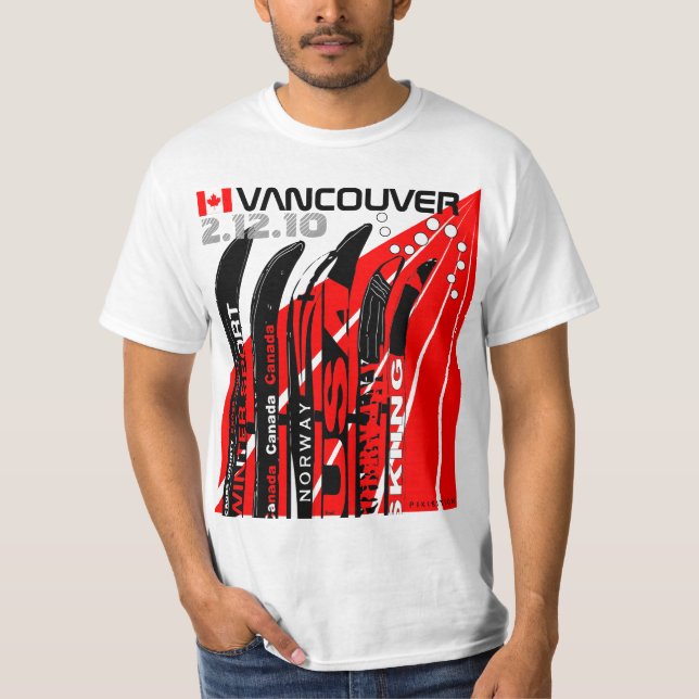 Camiseta T-shirt de Snowblade CA do esporte de inverno de (Frente)