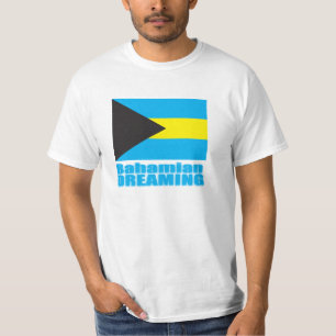 Camiseta T-shirt de sonho baamiano da bandeira de Bahamas