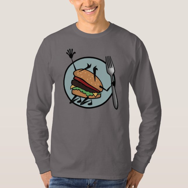 CAMISETA T-SHIRT DE SONO LONGO COM CHEESEBURGER FUNNY (Frente)
