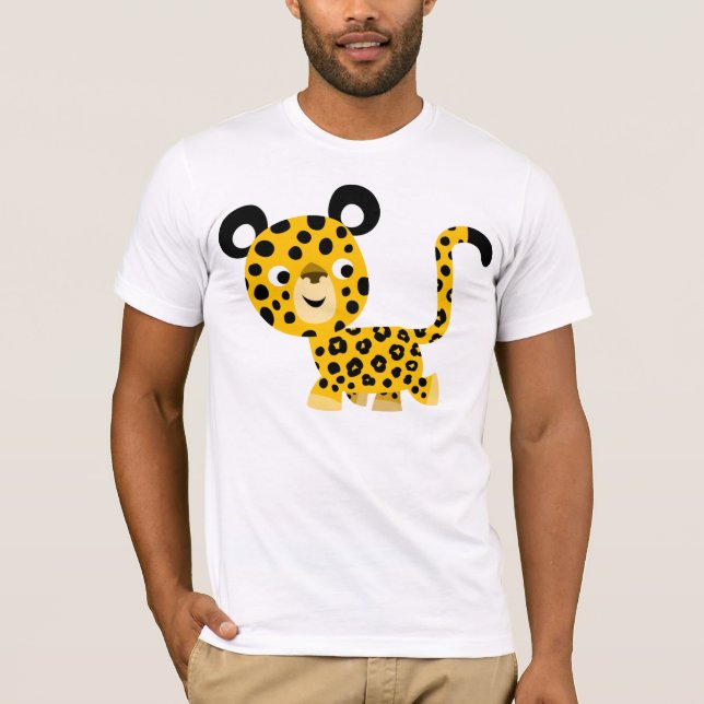 Camiseta T-shirt de sorriso do leopardo dos desenhos (Frente)