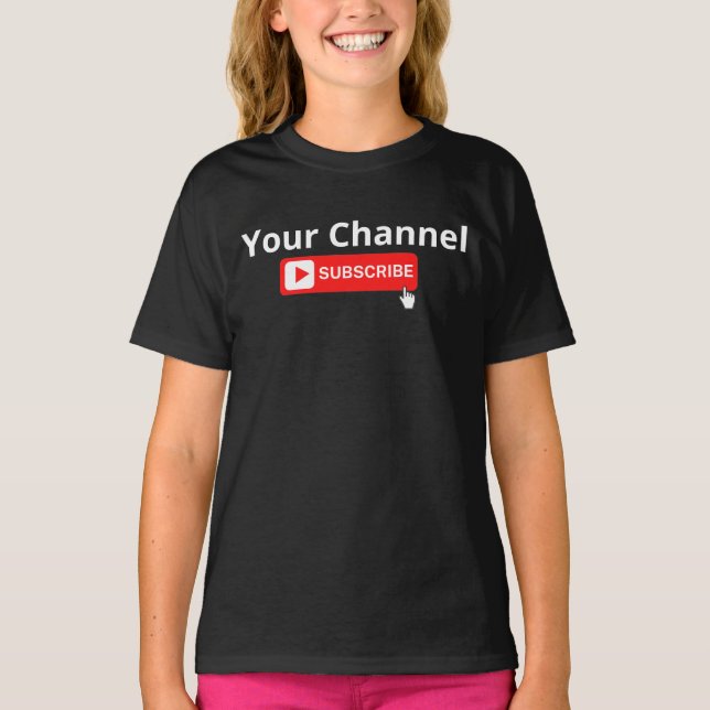 Camiseta T-Shirt de Subscrição de Canal Personalizado (Frente)