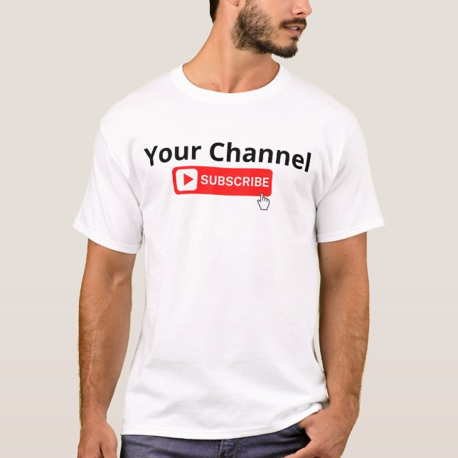 Camiseta T-Shirt de Subscrição de Canal Personalizado (Frente)
