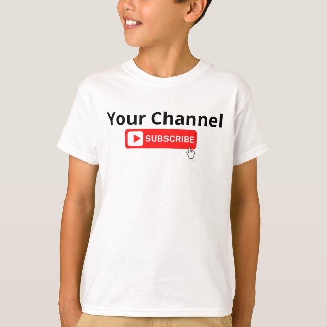 Camiseta T-Shirt de Subscrição de Canal Personalizado (Frente)
