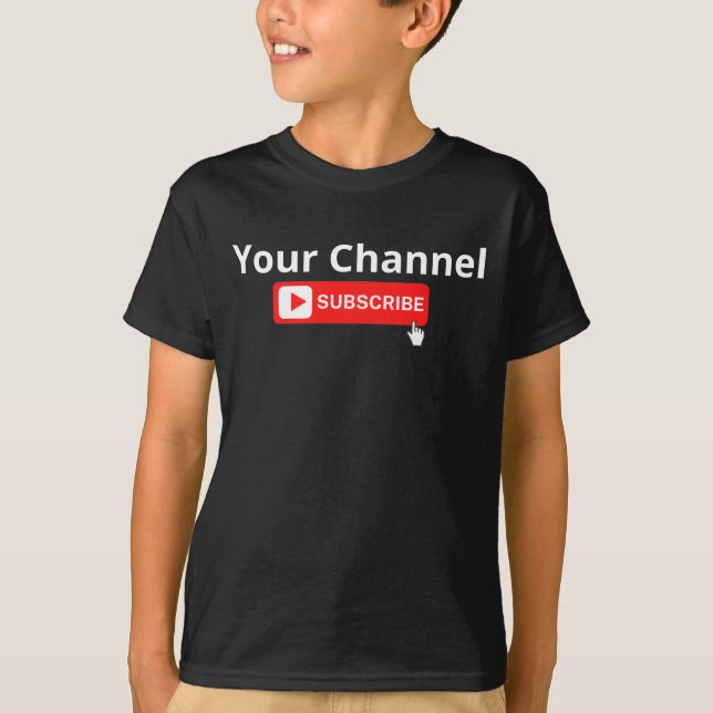 Camiseta T-Shirt de Subscrição de Canal Personalizado (Frente)