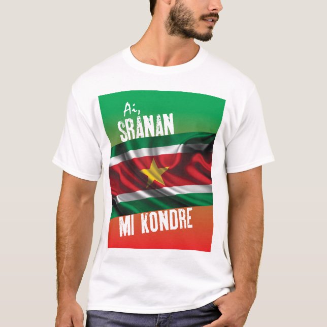 Camiseta T-shirt de Suriname com texto (Frente)