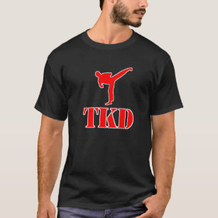 Camiseta T-shirt de Taekwondo "TKD" (vermelho e branco)