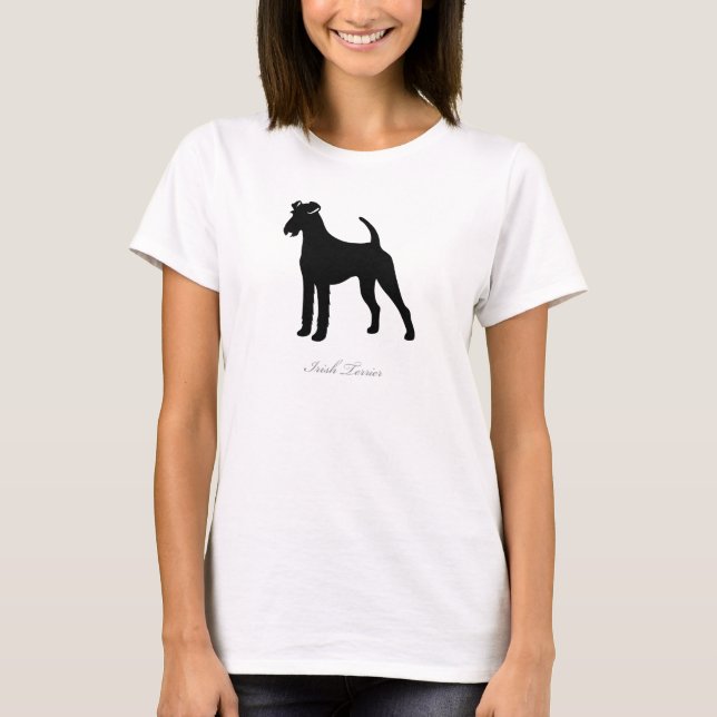 Camiseta T-shirt de Terrier irlandês (silhueta preta) (Frente)