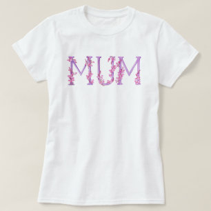 Camiseta t-shirt de texto da orquídea com cores aquáticas