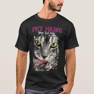 Camiseta T-Shirt de Texto de Foto Pet Personalizado