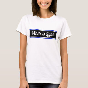 Camiseta T-Shirt de Texto Editável Branco é Luz