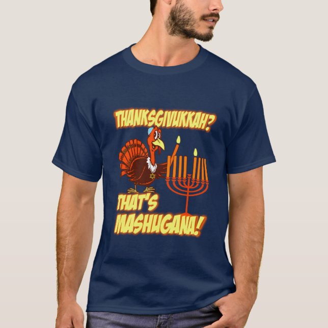 Camiseta T-shirt de Thanksgivukkah Mashugana (Frente)
