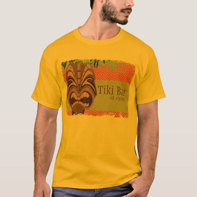 Camiseta T-shirt de Tiki Luau da ilha (Frente)