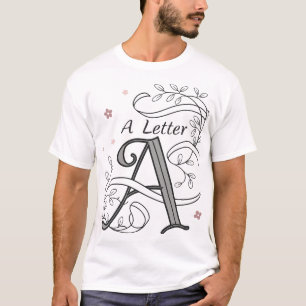 Camiseta T-Shirt de Tipografia Floral com Letra de
