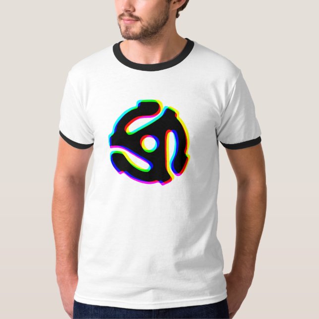 Camiseta T-Shirt de toque do adaptador de gravação de 45 RP (Frente)