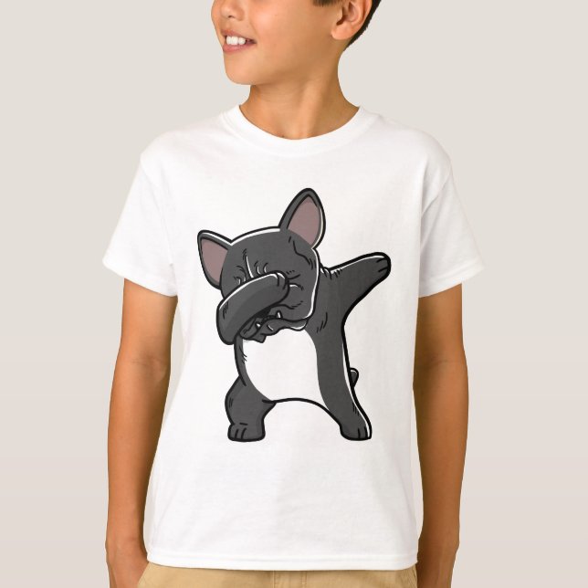 Camiseta T-shirt de toque ligeiro engraçado do buldogue (Frente)