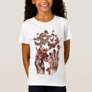 Camiseta T-Shirt de Transformação de Borboletas para Crianç