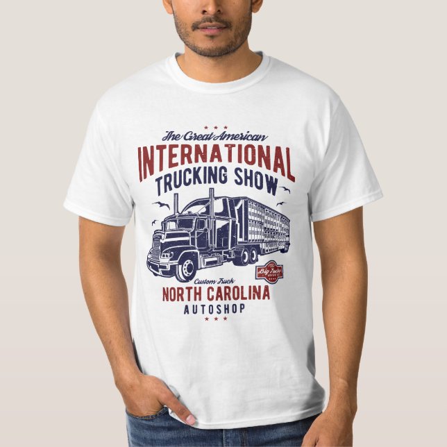 Camiseta T-shirt de transporte por caminhão internacional (Frente)