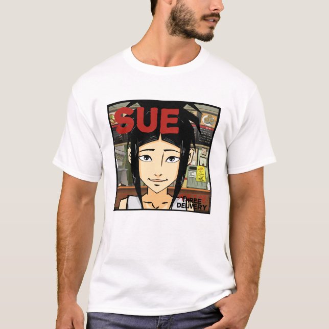 Camiseta T-shirt de três Delivery™ Sue (Frente)
