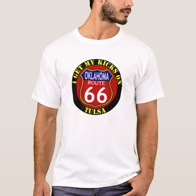 CAMISETA T-SHIRT DE TULSA OKLAHOMA DA ROTA 66 (Frente)