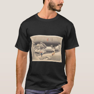 Camiseta T-shirt de Ukiyo-E da neve de Hiroshige do japonê