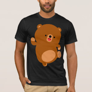Camiseta T-Shirt De Um Urso De Cartoon Perky Bonito