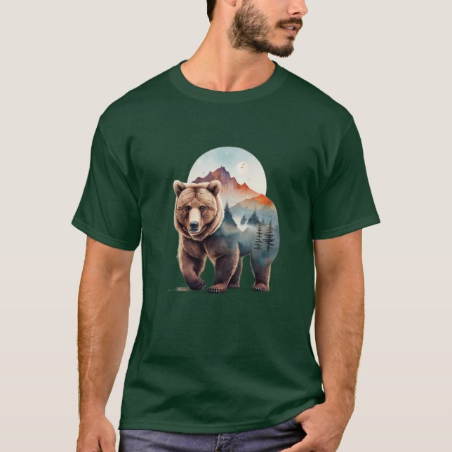 Camiseta T-Shirt de urso grizzly (Frente)