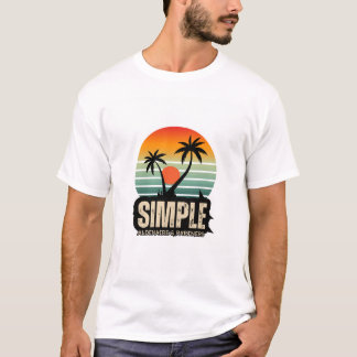 Camiseta T-Shirt de Verão de Árvore de Palma Simples"