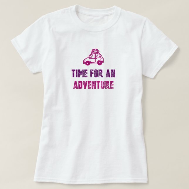 Camiseta T-Shirt de Viagem de Aventura de Férias (Frente do Design)