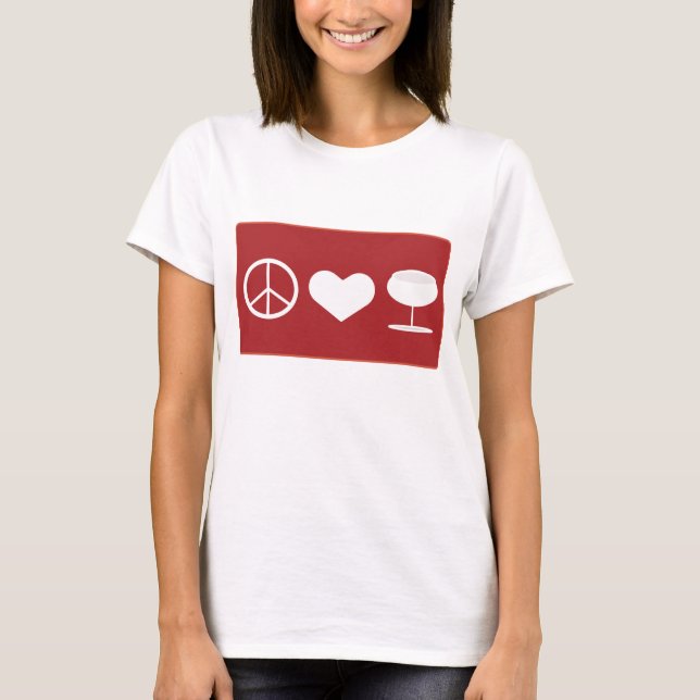 Camiseta T-Shirt De Vinho Com Amor De Paz (Frente)