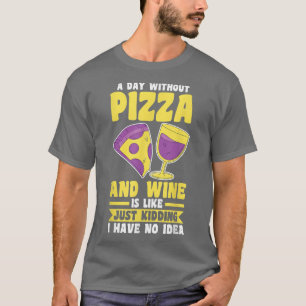 Camiseta T-Shirt de Vinho e Pizza