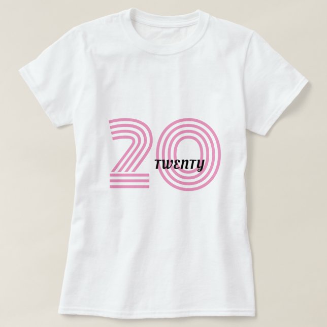 Camiseta T-Shirt de Vinte Anos (Frente do Design)