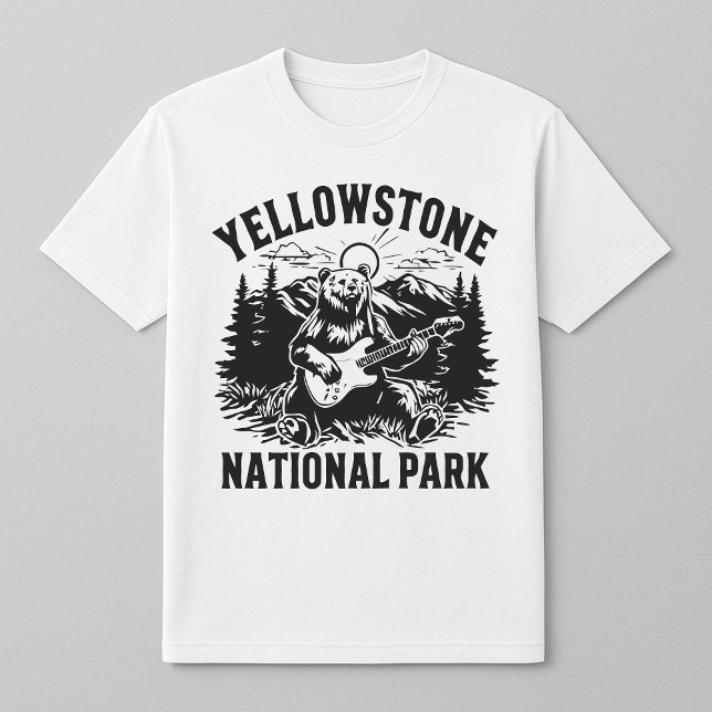 Camiseta T-Shirt De Violão De Urso Yellowstone (Criador carregado)