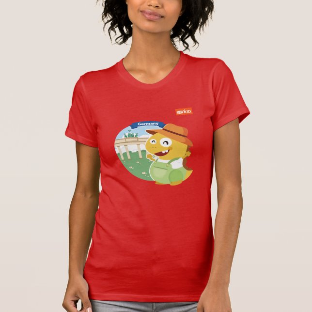 Camiseta T-shirt de VIPKID Alemanha (alaranjado) (Frente)