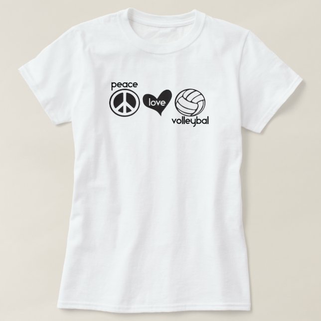 Camiseta T-Shirt de Voleibol Peace Love (Frente do Design)