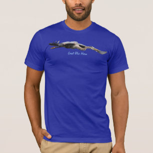 Camiseta T-shirt de voo dos animais selvagens da garça-rea