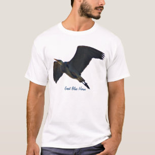 Camiseta T-shirt de voo dos animais selvagens da garça-rea