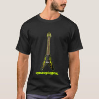 T-shirt de voo moderno da guitarra de V (escuro)