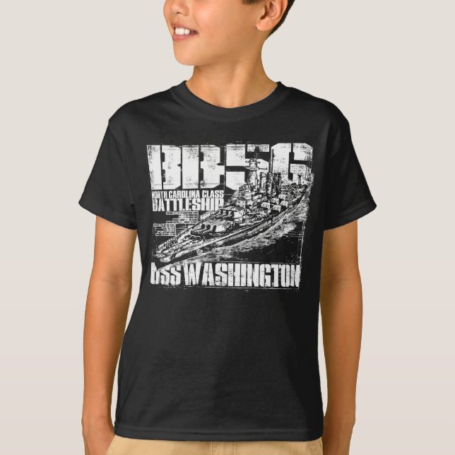 Camiseta T-shirt de Washington da navio de guerra (Frente)