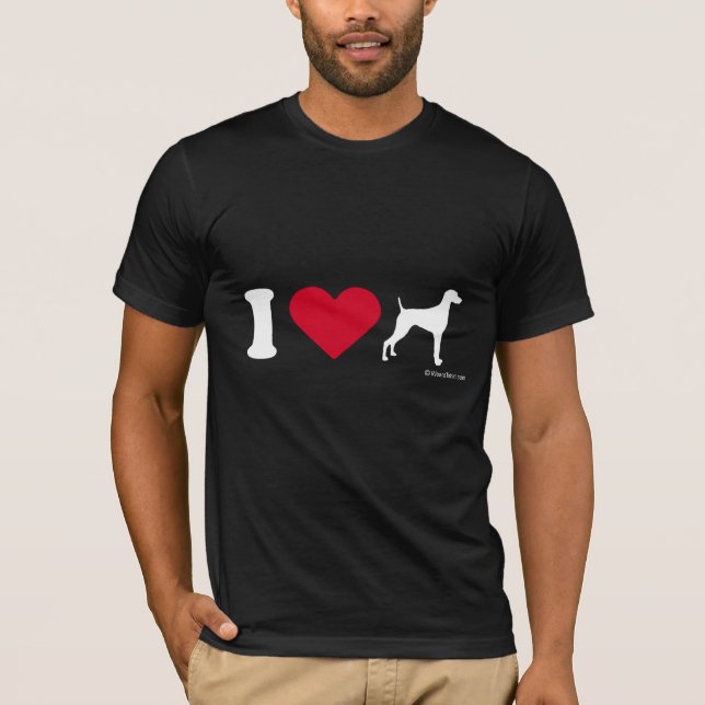 CAMISETA T-SHIRT DE WEIMARANER - AMOR WEIMARANERS DE I (Frente)