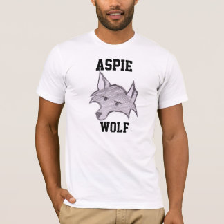 Camiseta T-shirt de "Wolfie" do lobo de Aspie