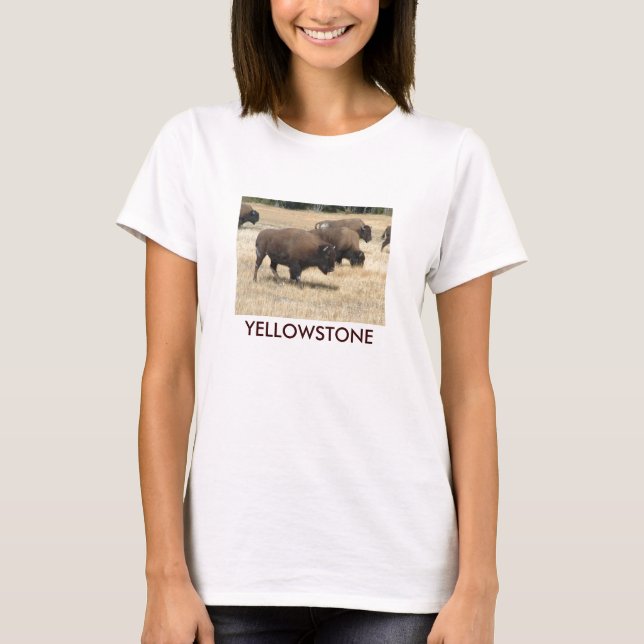 Camiseta T-shirt de Yellowstone do búfalo (Frente)