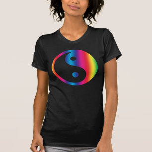 Camiseta T-shirt de Yin Yang do arco-íris
