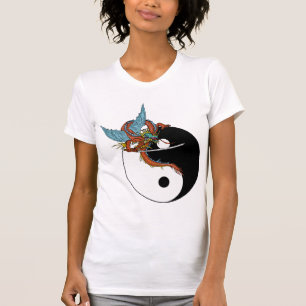 Camiseta T-shirt de Ying Yang do dragão