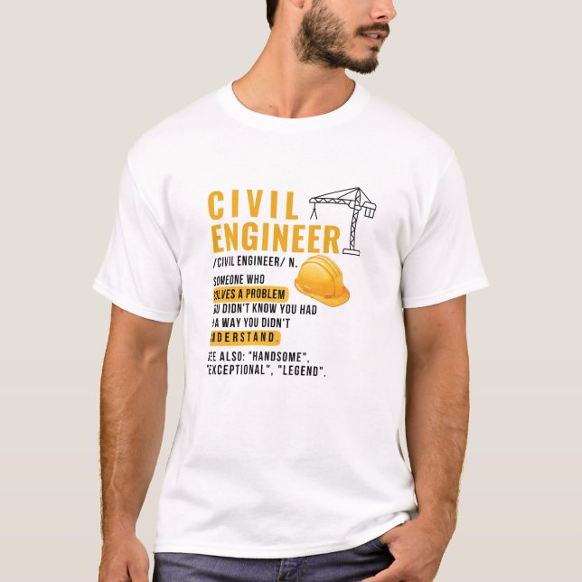 Camiseta T-Shirt Definição de Engenheiro Civil (Frente)